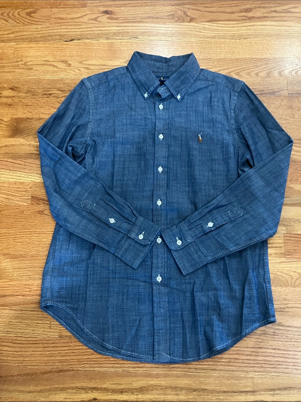 Polo by Ralph Lauren Boys Chambray Indigo Button-Down Shirt Sz 14/16 NWOT